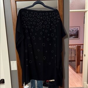 Black Poncho with Silver Accents